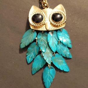 OWL PENDANT  NECKLACE 36" GOLD TONE NECKLACE